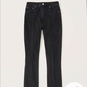 Black Split Hem High Rise Skinny Jean